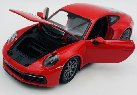 PORSCHE 911 (992) Carrera 4S 2020 model 24099 WELLY 1:24 czerwony
