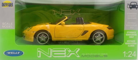 PORSCHE 987 Boxster 2012 model 22479 metal WELLY 1:24 żółty