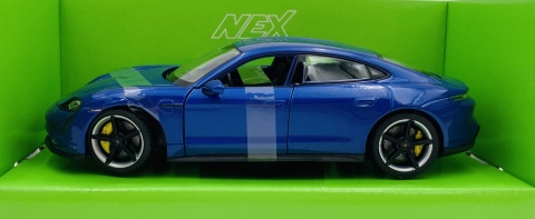 PORSCHE Taycan Turbo S model 24107 metal WELLY 1:24 niebieski