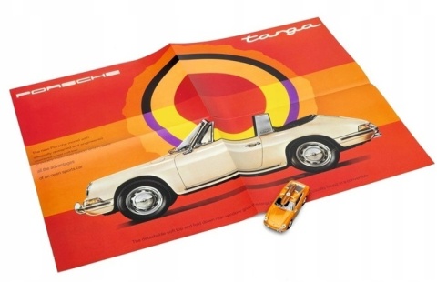 Porsche 911 z deską surfingową kalendarz adwentowy 1:43 żółty Franzis 1:43