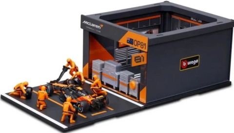 ZESTAW McLaren F1 #81 O. Piastri Pit Stop diorama 2024 MCL38 BBurago 1:43