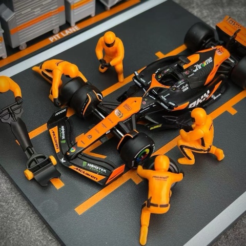 ZESTAW McLaren F1 #81 O. Piastri Pit Stop diorama 2024 MCL38 BBurago 1:43