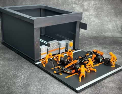 ZESTAW McLaren F1 #81 O. Piastri Pit Stop diorama 2024 MCL38 BBurago 1:43