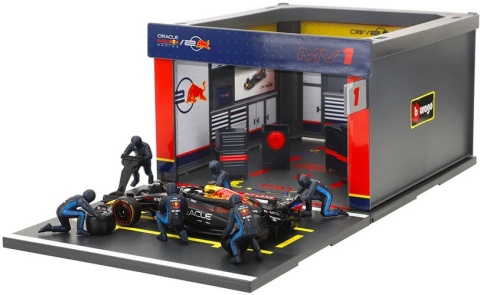 ZESTAW Red Bull F1 #1 Verstappen Pit Stop diorama 2024 RB20 BBurago 1:43