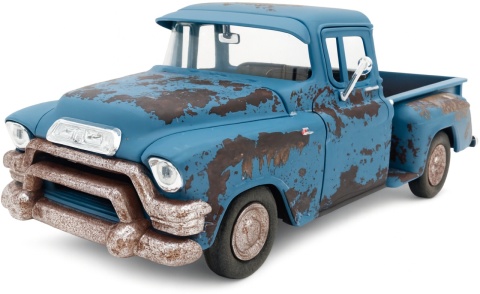 1955 GMC Blue Chip podrdzewiały 1:24 Motormax 79071 Weathered Treasures