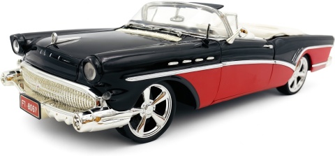BUICK Roadmaster 1957 1:18 model Motormax 79008 czarny z czerwonym