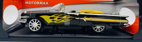 Chevrolet Impala 1960 tuning model 1:18 Motormax 79009 czarny z płomieniami