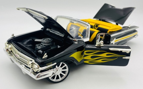 Chevrolet Impala 1960 tuning model 1:18 Motormax 79009 czarny z płomieniami