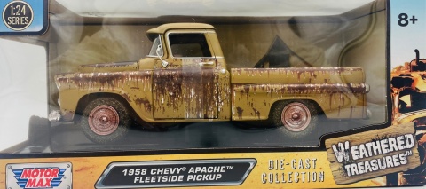 Chevy Apache Fleetside podrdzewiały 1:24 Motormax 79072 Weathered Treasures