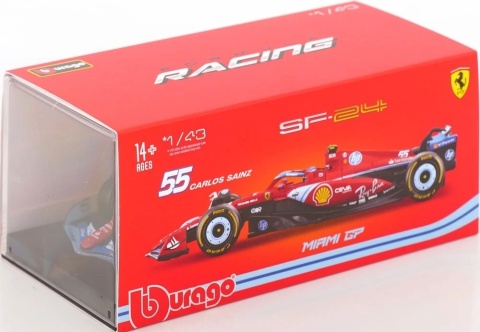 F1 FERRARI F1 SF24 2024 MIAMI Sainz KASK BBurago 1:43