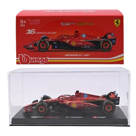 F1 FERRARI F1 SF24 2024 Monaco Leclerc KASK BBurago 1:43
