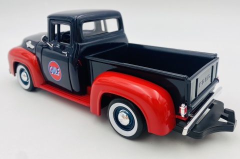 Ford F-100 PICKUP 1956 GULF + oil tanker model 1:24 Motormax 79611