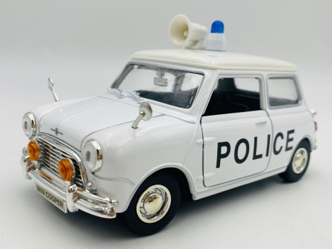 Morris Mini Cooper 1961-67 Police 1:18 model Motormax 79742 City Classics