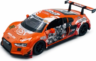 AUDI R8 LMS WASA światło dźwięk model METAL 1:24 MSZ 68291A orange graffiti