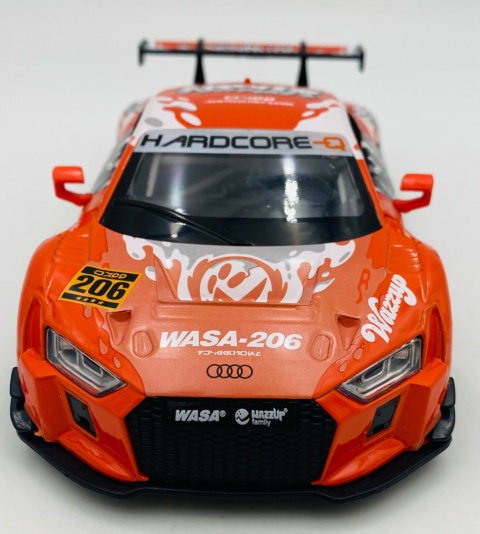 AUDI R8 LMS WASA światło dźwięk model METAL 1:24 MSZ 68291A orange graffiti