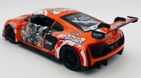 AUDI R8 LMS WASA światło dźwięk model METAL 1:24 MSZ 68291A orange graffiti