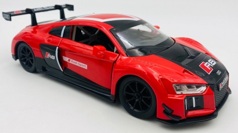 AUDI R8 LMS światło dźwięk model METAL 1:24 MSZ 68262A czerwony