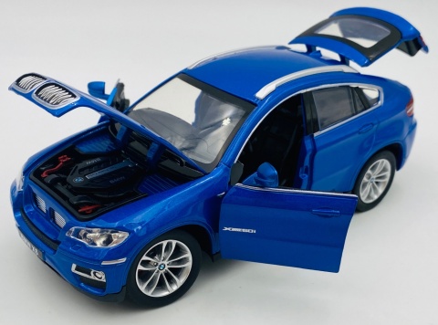 BMW X6 xDrive50i światło dźwięk model METAL 1:26 MSZ 68250A niebieski