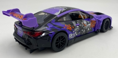 BMW M4 GT3 WASA światło dźwięk model METAL 1:24 MSZ 68296A fiolet graffiti
