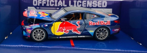 BMW M4 Red Bull światło dźwięk model METAL 1:24 MSZ 68292
