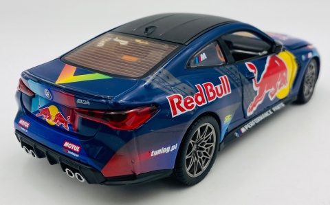 BMW M4 Red Bull światło dźwięk model METAL 1:24 MSZ 68292