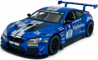 BMW M6 GT3 światło dźwięk model METAL 1:24 MSZ 68255A niebieski
