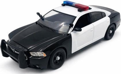 Dodge Charger Pursuit 2011 biały/czarny światło/dźwiek 1:24 Motormax 79533