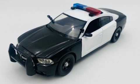 Dodge Charger Pursuit 2011 biały/czarny światło/dźwiek 1:24 Motormax 79533