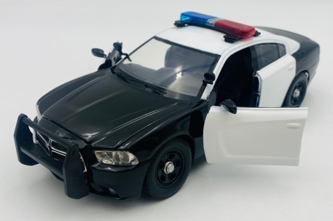 Dodge Charger Pursuit 2011 biały/czarny światło/dźwiek 1:24 Motormax 79533