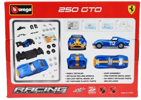 FERRARI RACING - 250 GTO Blue #112 model do składania Bburago 26585
