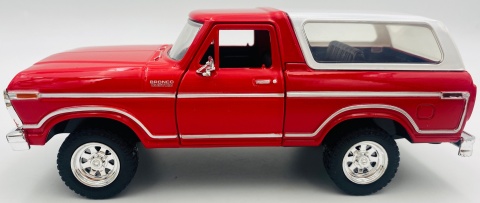 Ford Bronco (hard top) 1978 1:24 Motormax 79373 czerwony