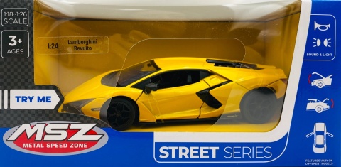 LAMBORGHINI Revuelto światło dźwięk model METAL 1:24 MSZ 68200 żółty