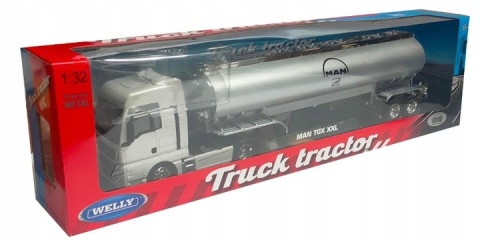 MAN TGX ciągnik z naczepą cysterną TIR model WELLY 1:32