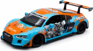 AUDI R8 LMS WASA światło dźwięk model METAL 1:24 MSZ 68291A blue graffiti