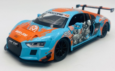 AUDI R8 LMS WASA światło dźwięk model METAL 1:24 MSZ 68291A blue graffiti