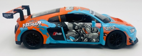 AUDI R8 LMS WASA światło dźwięk model METAL 1:24 MSZ 68291A blue graffiti