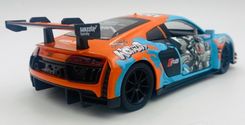 AUDI R8 LMS WASA światło dźwięk model METAL 1:24 MSZ 68291A blue graffiti