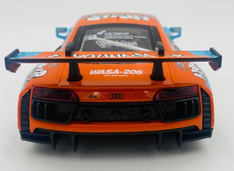 AUDI R8 LMS WASA światło dźwięk model METAL 1:24 MSZ 68291A blue graffiti