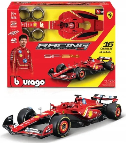 Bolid do składania F1 Ferrari SF24 #16 Charles Leclerc 1:24