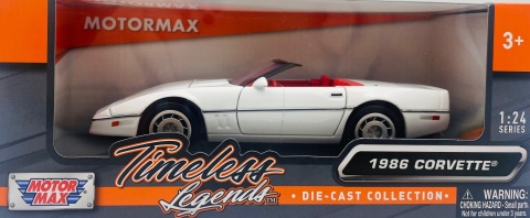 Chevrolet Corvette C4 1986 model 1:24 Motormax 73298 biały