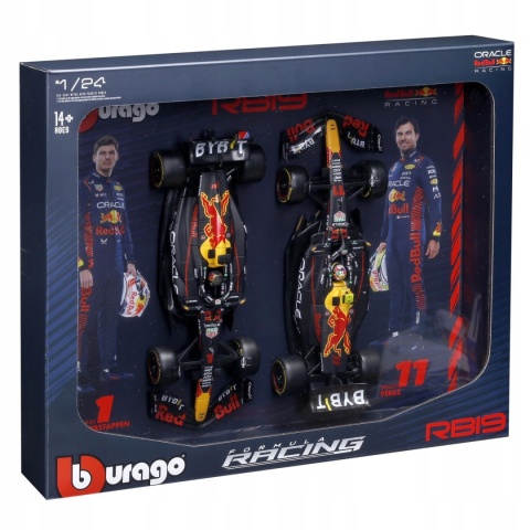 DUŻY ZESTAW Red Bull F1 Verstappen Perez RB19 do zawieszenia BBurago 1:24