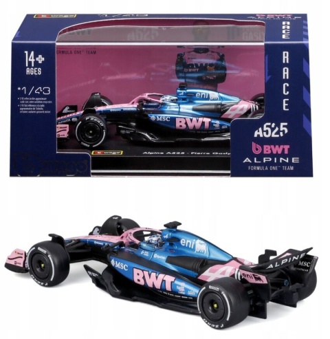 F1 BWT Alpine A525 #10 P. Gasly KASK ( Monaco GP) BBurago 1:43