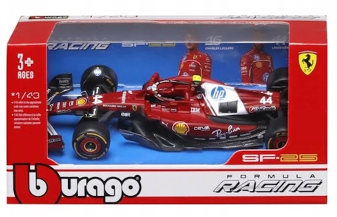 F1 Formuła 1 bolid FERRARI SF-25 2025 L. Hamilton #44 model BBurago 1:43