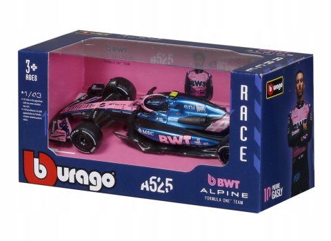F1 bolid Alpine A525 BWT #43 Franco Colapinto Monaco GP 2025 BBurago 1:43