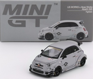 FIAT ABARTH 595 LB-WORKS x Abas Works Fighters MGT01064 MiniGT 1:64 szary