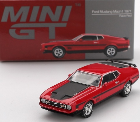 FORD Mustang Mach I 1971 model MGT01122 MiniGT 1:64 LHD czerwony