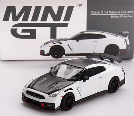 NISSAN GT-R (R35) Nismo 2024 MGT01045 MiniGT 1:64 biały perłowy