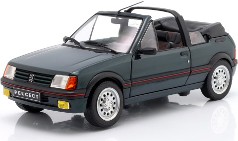 PEUGEOT 205 CTI 1986 cabrio model metal S1806204 Solido 1:18 ciemny zielony