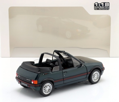 PEUGEOT 205 CTI 1986 cabrio model metal S1806204 Solido 1:18 ciemny zielony