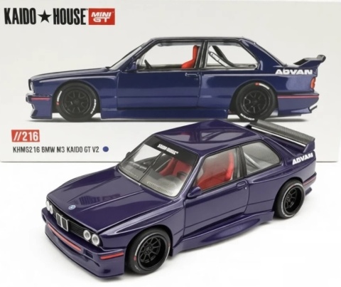 BMW M3 (E30) KAIDO GT V2 1989 KAIDO HOUSE KHMG216 MiniGT 1:64 granatowy